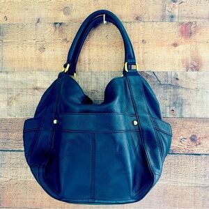J. Crew Campo Elegant Black Leather Shoulder Bag